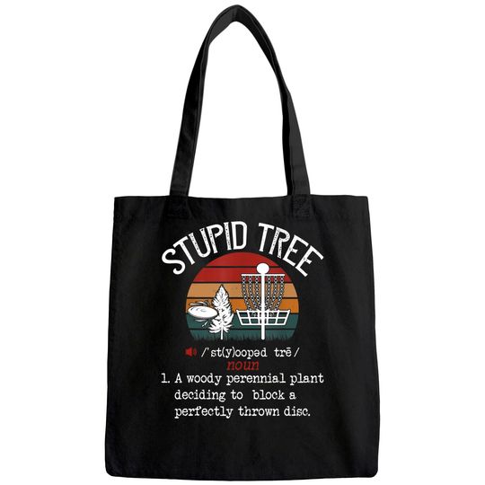 Stupid Tree Disc Golf Vintage Tote Bag