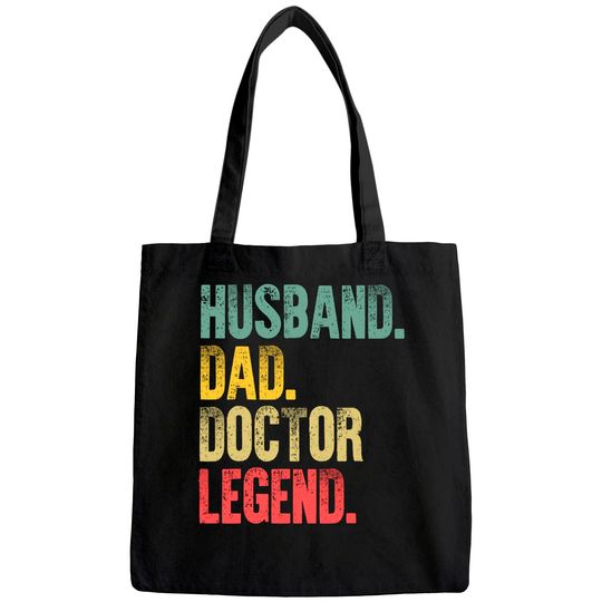 Mens Funny Vintage Tote Bag Husband Dad Doctor Legend Retro Tote Bag