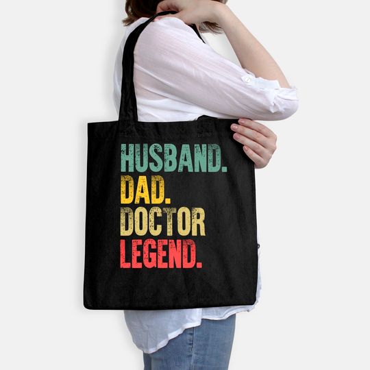 Mens Funny Vintage Tote Bag Husband Dad Doctor Legend Retro Tote Bag