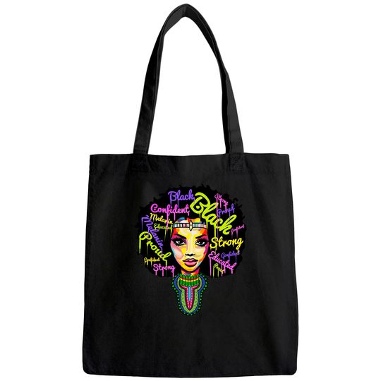 Strong African Queen Tote Bag for Women - Proud Black History Tote Bag