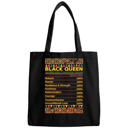 Black Queen Ingredient Table Juneteenth Proud Black Girl Tote Bag