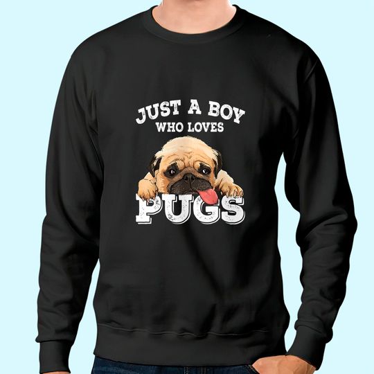 Just a Boy who loves Pugs Pug Lover Gift for Boys Sweatshirt