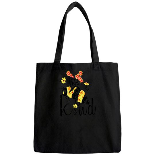 Bee Kind Graphic Floral Tote Bag