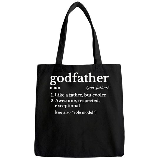 Mens Fathers Day Gift For Godfather Gifts From Godchild Tote Bag