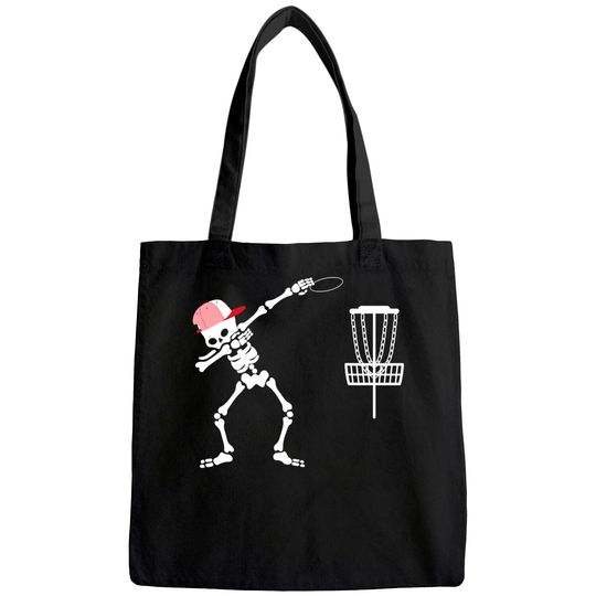 dabbing Skeleton wear hat Disc Golf Player Halloween Costume Tote Bag