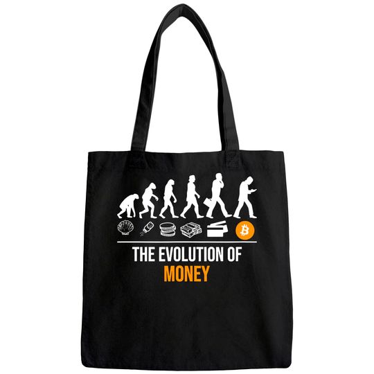Bitcoin Tote Bag Evolution of money Tote Bag Cryptocurrency Tote Bag