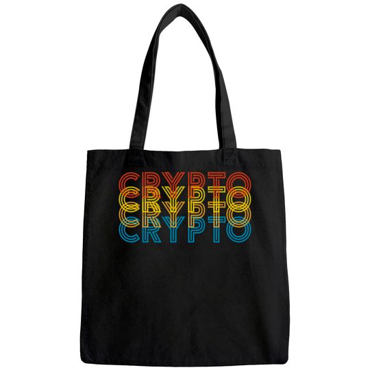 Vintage Cool Crypto Bitcoin Blockchain Retro Tote Bag