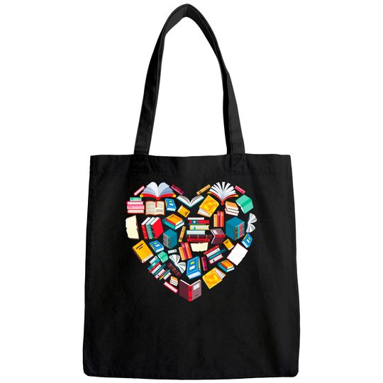 Book Lover Heart Shape reading club Librarian Library gifts Tote Bag