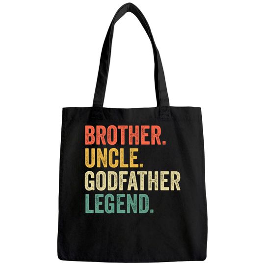 Mens Uncle Godfather Tote Bag Christmas Gifts From Godchild Funny Tote Bag