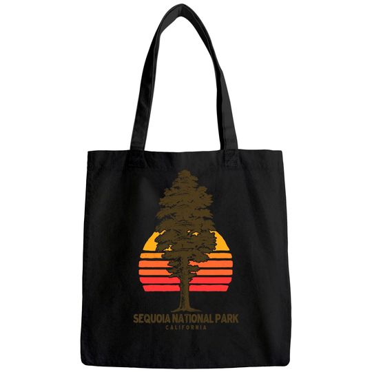 Sequoia National Park Retro Tree Minimalist Graphic Tote Bag