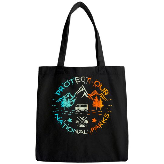 Protect Our US 59 National Parks Preserve Camping Hiking Tee Tote Bag