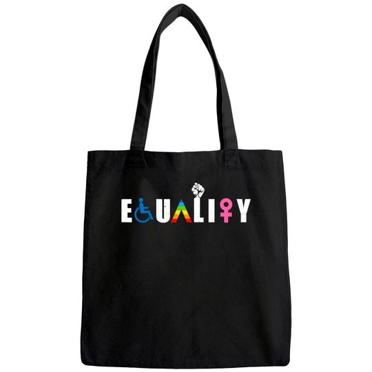 Equality LGBT-Q Gay Pride Flag Proud Ally Rainbow Fist Tote Bag