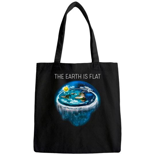Flat Earth Tote Bag,Earth is Flat,Firmament, Sheol, NASA Conspiracy, New World FE1 Black