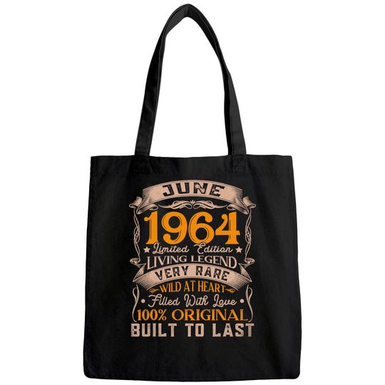 57th Birthday Decorations June 1964 Men Women 57 Years Old Tote Bag