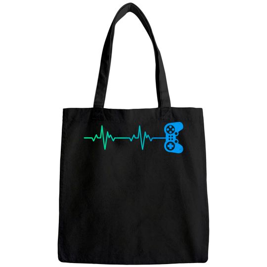 Gamer Heartbeat / Cool Video Game Controller for Nerdy Gamer Tote Bag
