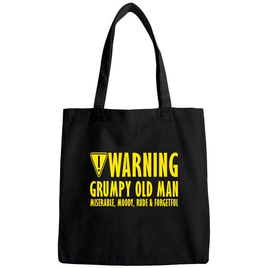 Men's Tote Bag Warning Grumpy Old Man