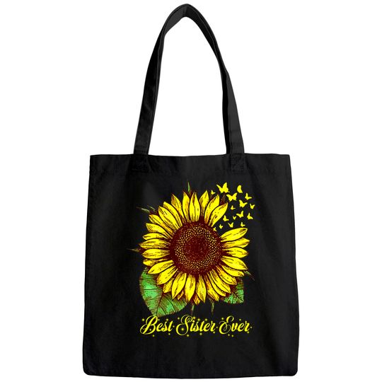 Womens Best Sister Ever Sunflower Gift Tote Bag