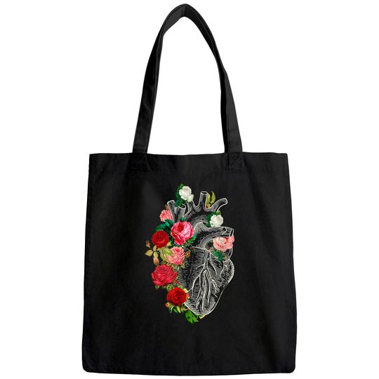 Anatomical Heart And Flowers Show Your Love Women Men Tote Bag