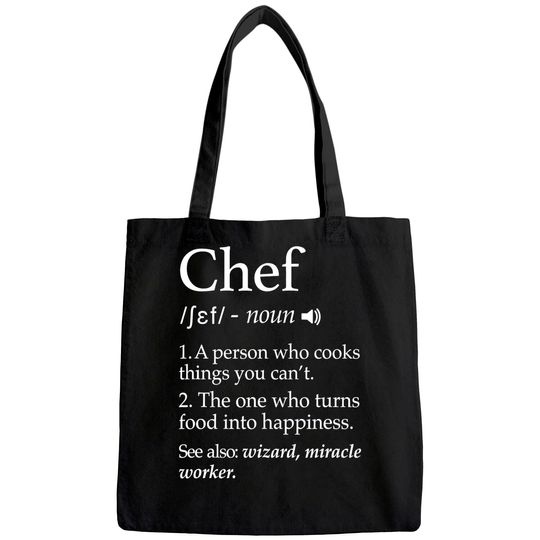 Chef Definition Funny Line Saying Cook Cooking Gifts Chefs Tote Bag