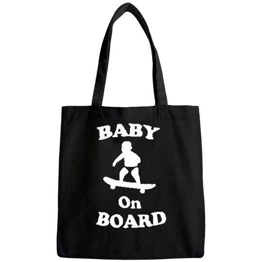 BABY ON BOARD SKATEBOARD SURF Solar Opposites Funny Meme Gag Tote Bag