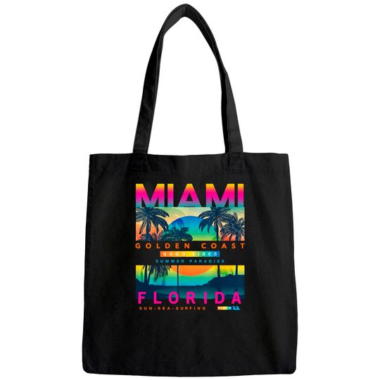 Miami Men's Tote Bag Colorful Sunrise