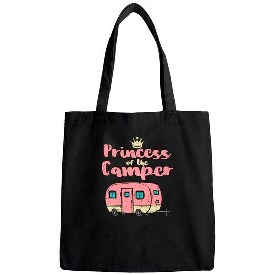 Princess Of Camper Cute Camping Van Trailer RV Kids Girls Tote Bag