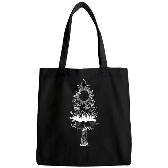 Classy Mood Pine Tree Tote Bag Nature Lover Camping Hiking Adventure Outdoors Tote Bag