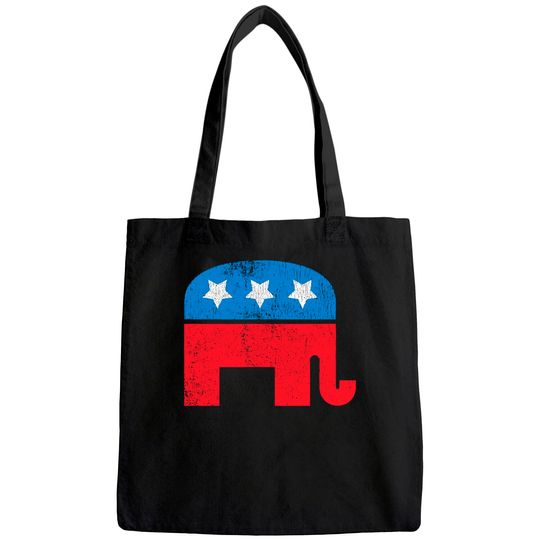 Distressed Republican Elephant Tote Bag