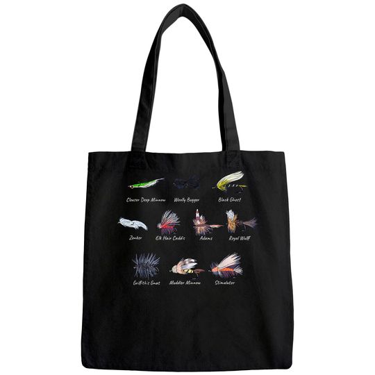Fly Fishing Flies Lures Fisherman Outdoor Gear for Men Tote Bag