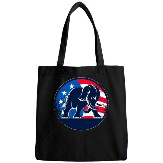 ShirtInvaders Republican Party Elephant Logo - Distressed Print Tote Bag