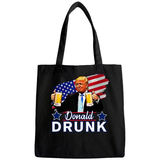 Trump 4th of July Funny Drinking Presidents - Donald Drunk Tote Bag