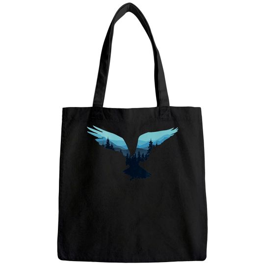 Beautiful Flying Eagle Night Sky Forest Bird Silhouette Tote Bag