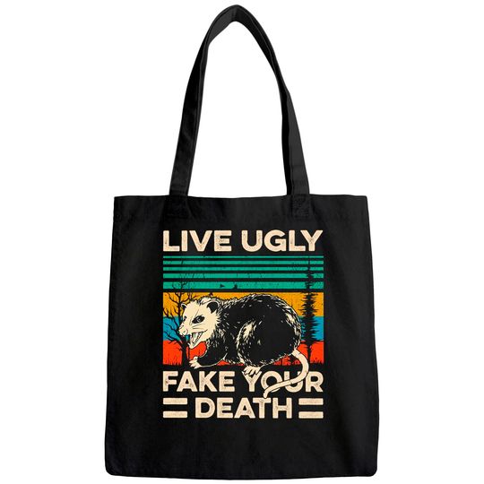 Live Ugly Fake Your Death Retro Vintage Opossum Premium Tote Bag