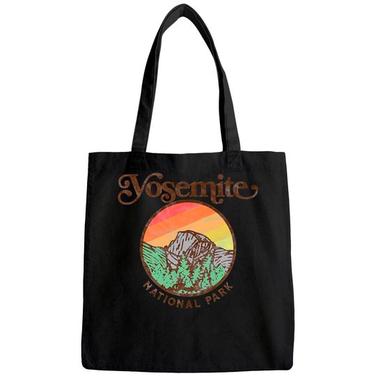 Yosemite National Park Vintage Style Retro 80s Graphic Premium Tote Bag