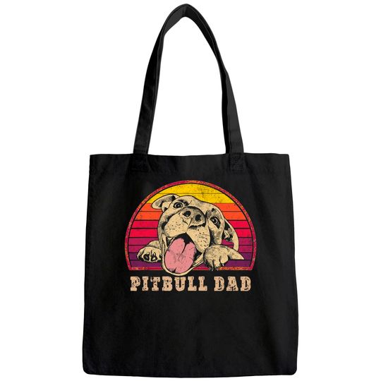 Pitbull Dad Vintage Smiling Tote Bag