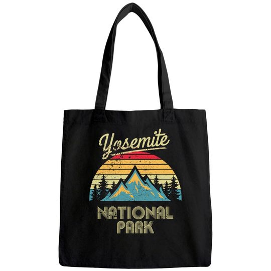 Vintage Retro Yosemite National Park Mountain Tote Bag