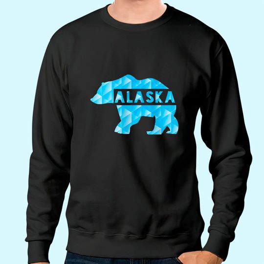 Alaska State Pride Proud Alaskan Blue Grizzly Sweatshirt