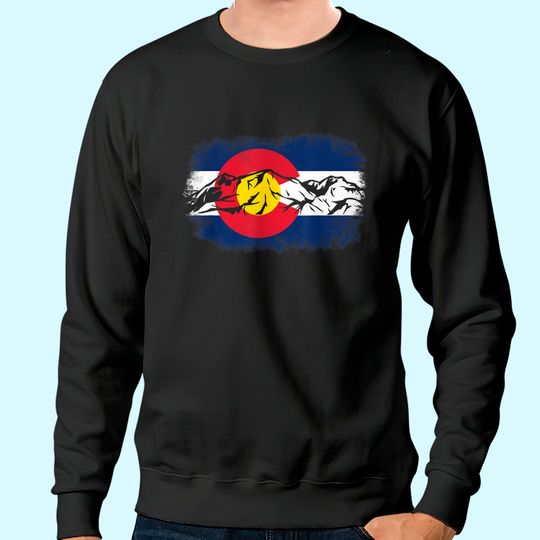 Colorado Mountain Love Colorado Flag Sweatshirt