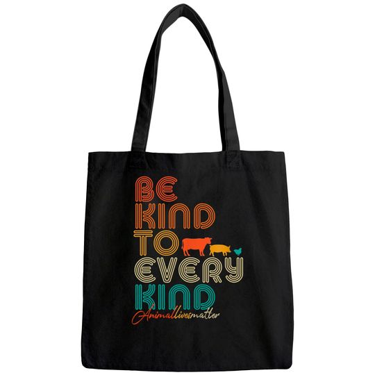 Be Kind To Every Kind Tote Bag, Vegan Vegetarian Tote Bag