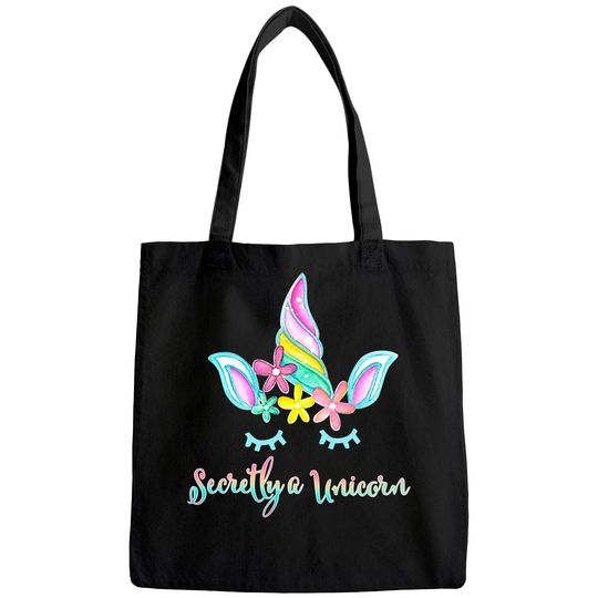 Secretly a Unicorn Flowers and Horn Women's Plus Size Tote Bag