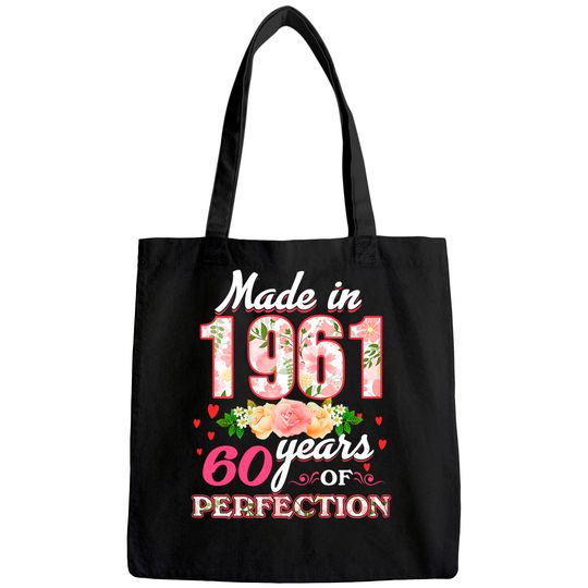 Womens Made In 1961 Design 60 Years Old 60th Birthday Tote Bag