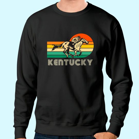 Kentucky Vintage Retro Sunset Horse Racing Derby Sweatshirt