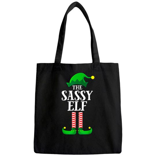 Sassy Elf Matching Family Group Christmas Party Pajama Tote Bag