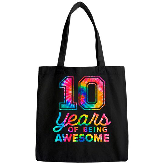 10th Birthday Tie Dye 10 Years Old Awesome Tote Bag
