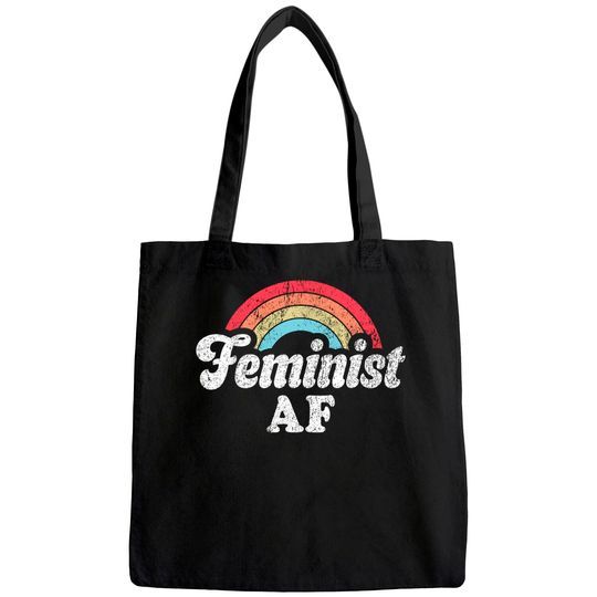 Feminist AF Retro Vintage 60s 70s Style Women Feminism Tote Bag