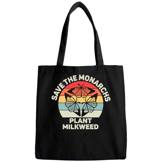 Vintage Retro Save The Monarchs Plant Milkweed Butterfly Tote Bag
