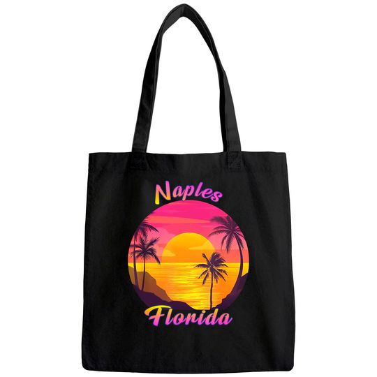 Naples FL Florida Vintage Retro 70s 80s Vacation Souvenir Tote Bag