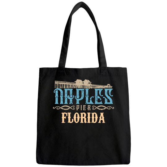 Distressed Graphic Naples Pier Florida Tote Bag