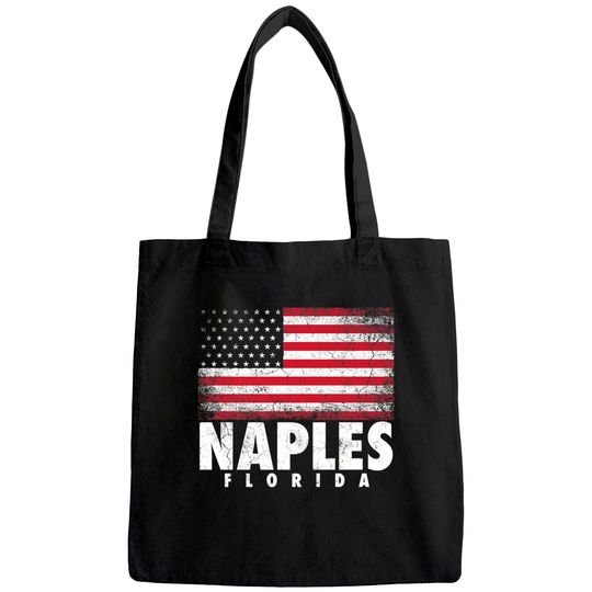Naples Florida American Flag Tote Bag