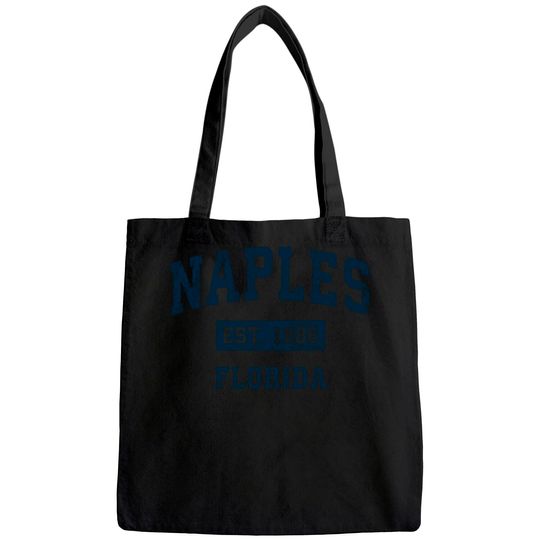 Naples Florida FL Vintage Sports Design Navy Print Tote Bag